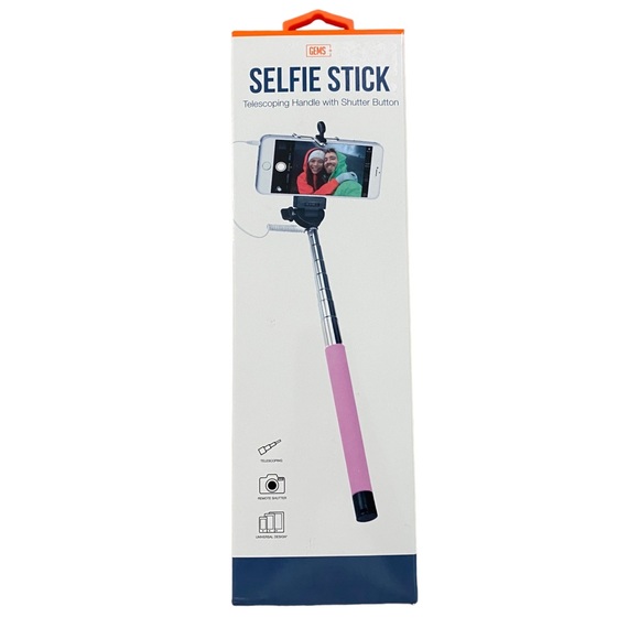 NIB GEMS Selfie Stick with Pink Handle - Picture 1 of 5